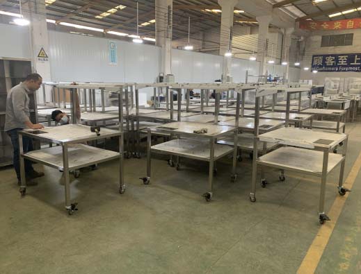 Huazhi Company has undertaken a batch of equipment processing orders from the food indust  Food preparation workbench Sheet Metal Fabrication 1